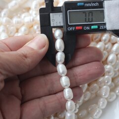 Жемчуг натуральный речной, рис, 8,5-11,3 мм, 1 нить, Ж026