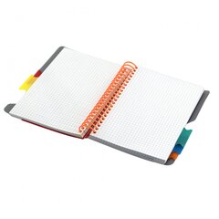Тетрадь 200л., А5, клетка, Alingar, цветная спираль, пластиковая обложка с информ. окном, цветные пластиковые разделители, ассорти 4 цвета