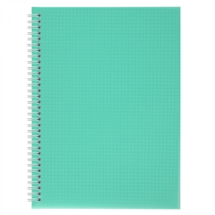Тетрадь 96л., А4, клетка, Alingar, гребень, блок офсет, цветной пластик, "Бирюзовый"