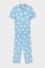 пижама  для девочки  КБ 2829/голубая мечта,цветы