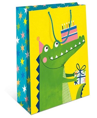 Пакет подарочный S вертикальный, Крокодил, 18*23*10 см (Д*В*Ш)