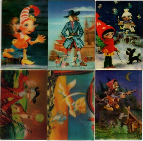 № 153 Набор из 10 объёмных стерео Календариков СССР мультфильмы и др. 1988, 1989, 1990 год