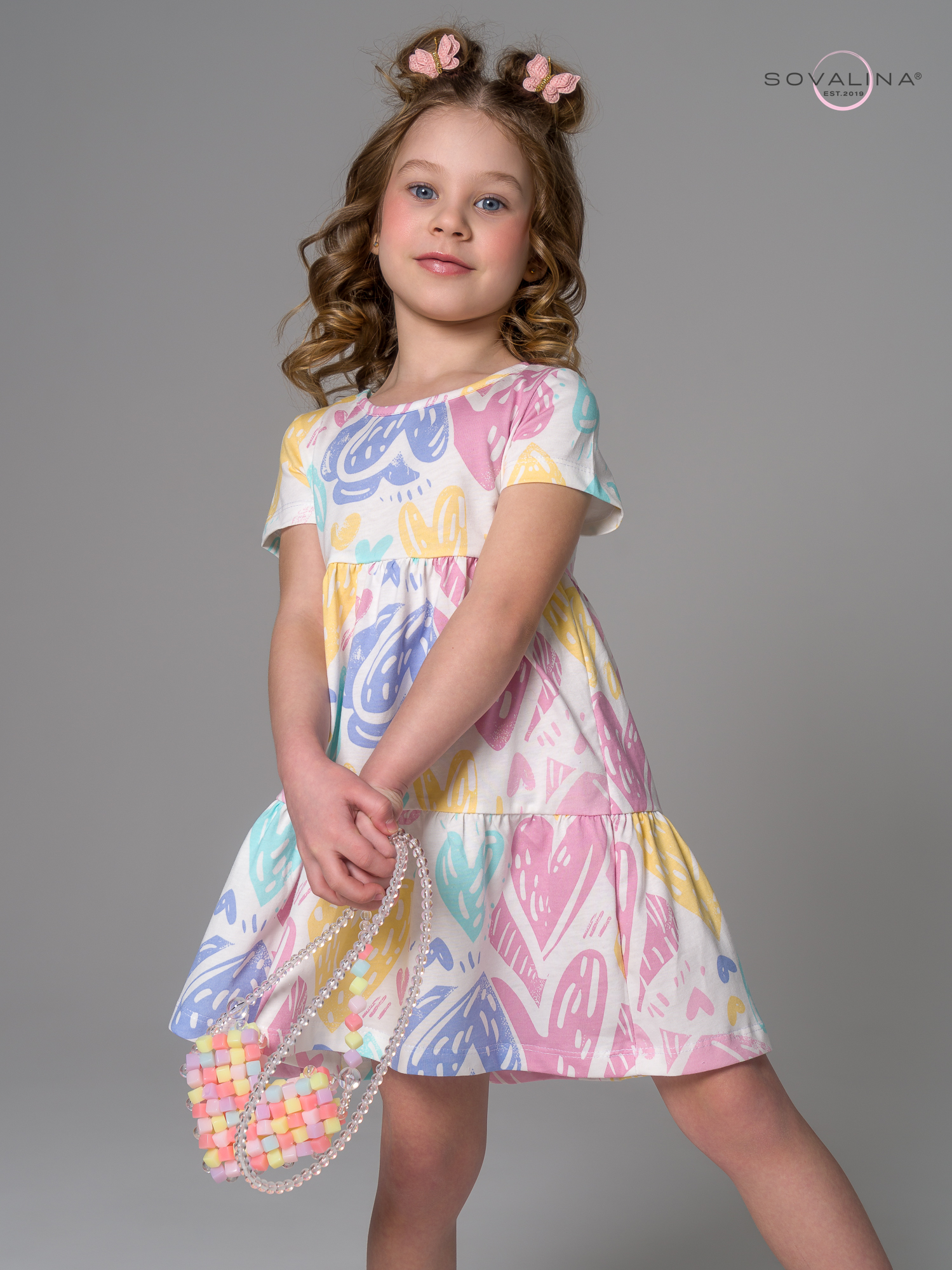 Платье Тия акварельные сердечки