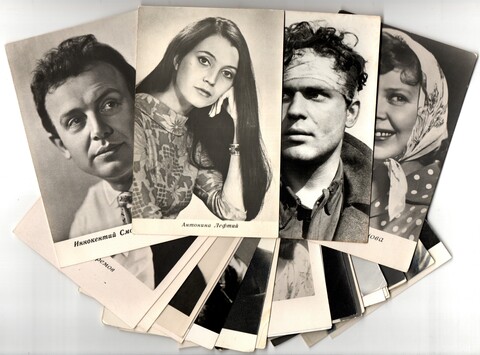 №15 Открытки Артисты и актёры СССР 1960–1970-е г. 25 штук. Чёрно-белые, чистые, без повторов