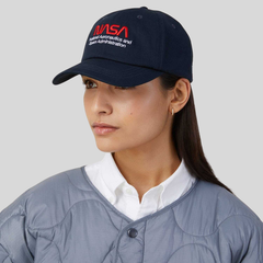 Бейсболка Alpha Industries Nasa Worm Logo Cap Rep. Blue (Синяя)