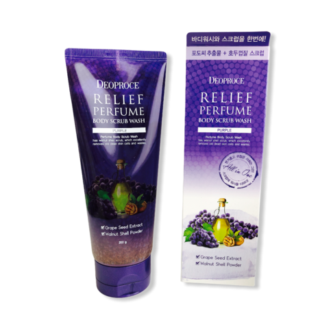 DEOPROCE RELIEF PERFUME BODY SCRUB WASH PURPLE 200ml