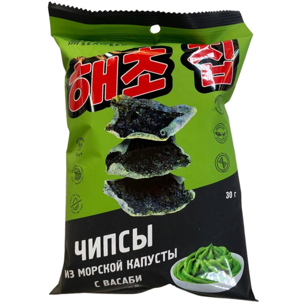 Чипсы из морской капусты с васаби EAT SEAWEED, 30 гр – купить за 240 ...