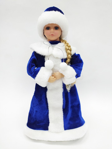 Снегурочка в синей с белым шубе и шапке 40см Triumph Nord