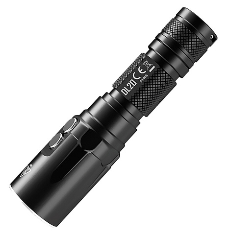 Фонарь ручной Nitecore DL20 черный лам.:светодиод. 18650/CR123x1 (18925)