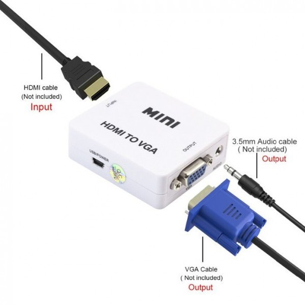 Converter HDMI2VGA Mini HDMI to VGA - buy with delivery from China | F2  Spare Parts