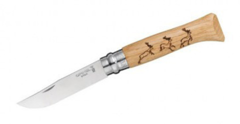 Нож складной перочинный Opinel Animalia Олень 8VRI, 190 mm, дерево (001620)