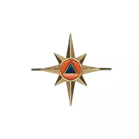 Эмблема петличная МЧС металл золото нового образца
