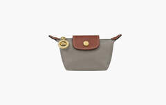 Longchamp Le Pliage Recycled Canvas Coin Purse "Gray"