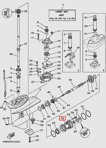 Стакан редуктора для лодочного мотора Т30 Sea-PRO