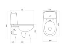 Унитаз-компакт Цезарь 1WH301745 с горизонтальным выпуском