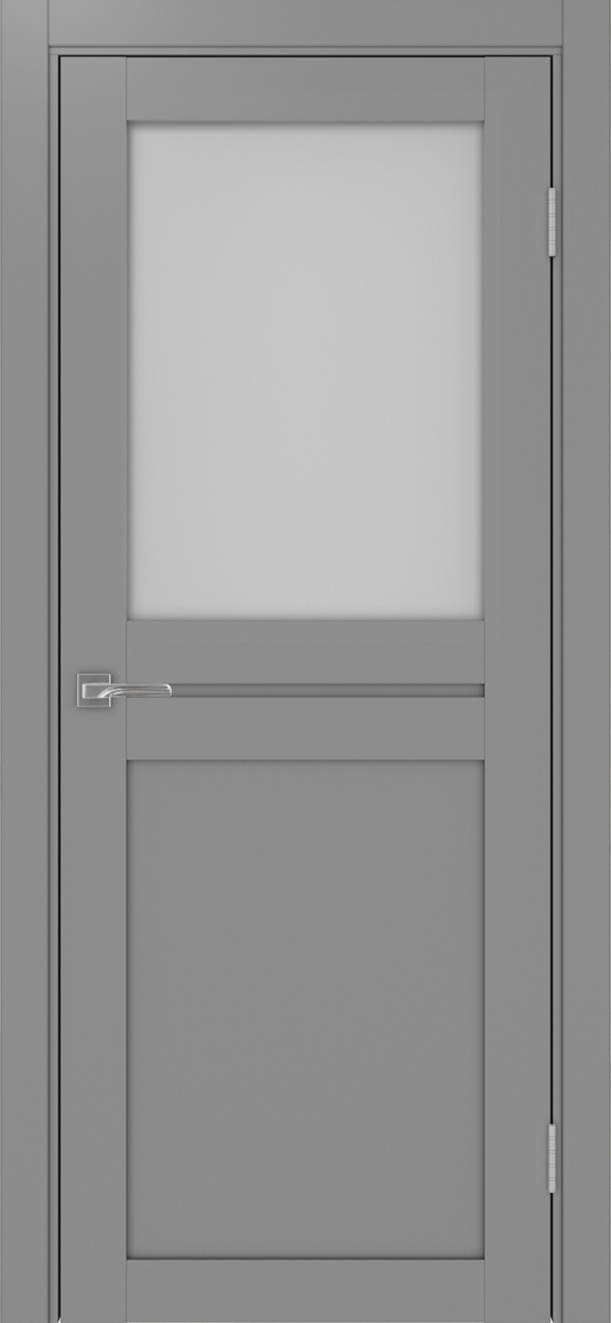 Дверь межкомнатная Оптима Порте Турин 520.211, цвет серый, экошпон, стекло мателюкс