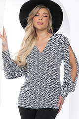 Блуза "Тайное чувство" (черно-белая) Б8520 LT Collection
