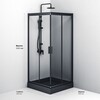 Am.Pm W90G-403-090BT Душевое ограждение Gem Square Slide 90x90 стекло прозрачное, профиль черный матовый,