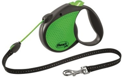 Flexi поводок-рулетка Limited Edition  Neon Reflect S (до 12 кг) трос 5 м (зеленый)