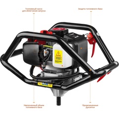 ЗУБР d 60 - 250 мм, 52 см3, 2 оператора, мотобур (бензобур) (МБ2-250)