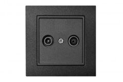 Розетка Телевизионная и Радио Проходная (TV+R) Серебро LIREGUS EPSILON