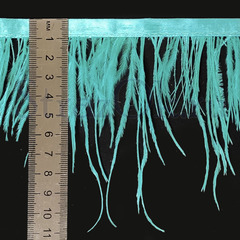 Купить оптом перья Страуса на ленте в интернет-магазине Blue Zircon сине-зеленые