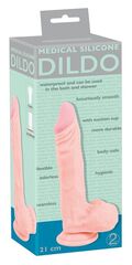 Реалистичный фаллоимитатор с чуть зауженной головкой Medical Silicone Dildo - 21 см. - 