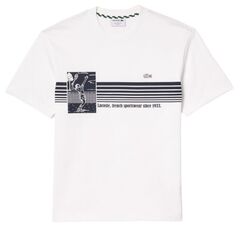 Теннисная футболка Lacoste French Made Tennis Print Heavy T-Shirt - White