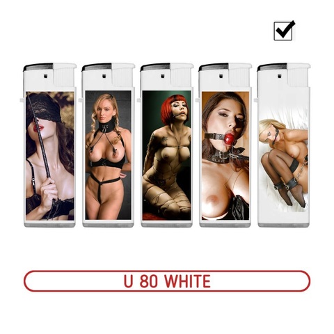 Зажигалка ТУРБО U 80 WHITE (BDSM)