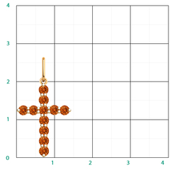 3124sw14 -Крестик с фианитами LUX Caramel из золота 585 пробы