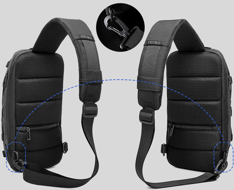 Картинка рюкзак однолямочный Ozuko 9358 Black - 9