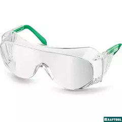 KRAFTOOL ULTRA, открытого типа, прозрачные, стекло увеличенного размера устойчивое к царапинам и запотеванию, защитные очки (110461)