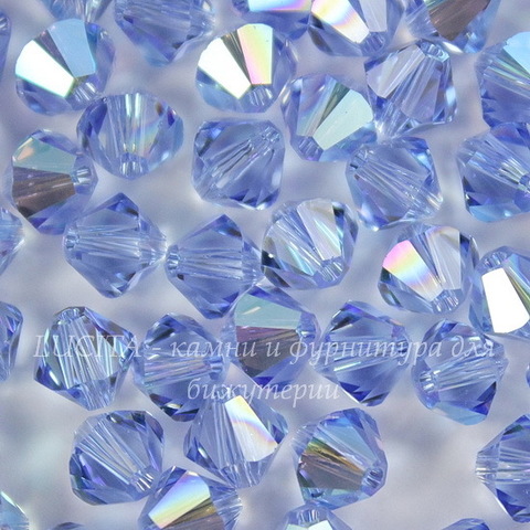 5328 Бусина - биконус Сваровски Light Sapphire Shimmer 6 мм, 5 штук