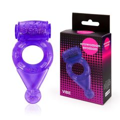 Фиолетовое эрекционное виброкольцо с шипиками - 