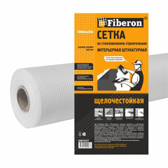 SMF053T Сетка интерьерная штукатурная, стекловолокно, 1*50 м, ячейка 5*5, белая, Fiberon (65 г/м2)