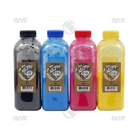 Тонер БУЛАТ s-Line 44059120, 44059108 (Glossy) для Oki C810, C830 (Чёрный, банка 180 г)