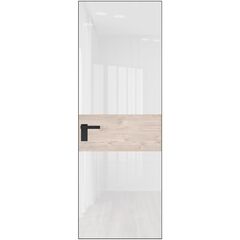 Алюминиевая дверь 5AGК кромка чёрная матовая RAL9005 остеклённая