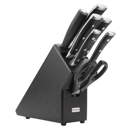 Набор ножей 5шт с ножницами, мусатом и подставкой Wuesthof Classic Ikon