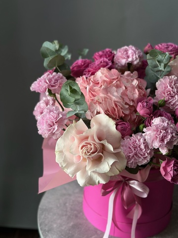 Цветы в коробке «Малиновый рассвет»