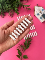 Заборчик декоративный, миниатюра, цвет белый, 7-8 делений, 9*3 см, набор 8 шт