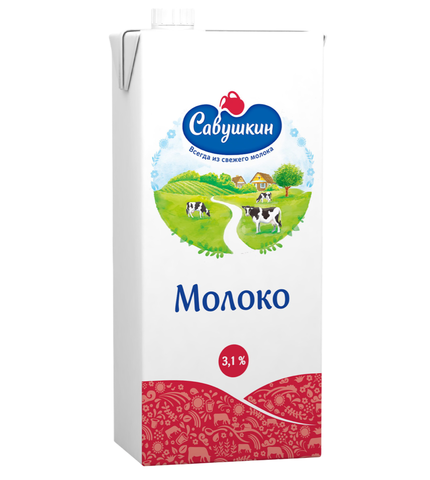 Молоко Савушкин продукт 3,1% 1л ультрапаст, шт