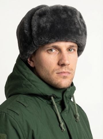 Шапка-ушанка МО натуральный мех (верх сукно) (А)