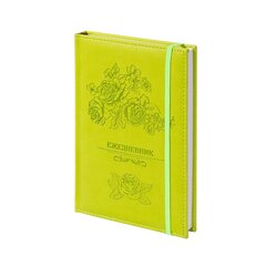 
          Ежедневник недатированный, А5, Yalong, 7БЦ, ПВХ, ляссе, салатовый, на резинке, клетка, 140 л., "Букет из роз"