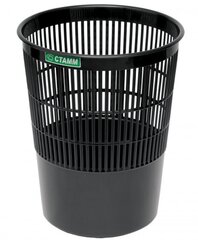 
          Корзина для бумаг СТАММ, 14 л, сетчатая, круглая, пластик, черная