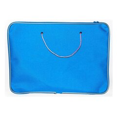 
          Папка с ручками 1 отделение, А3, КАНЦБУРГ, текстиль, ручка шнурок, круговая молния, "Творчество", василек