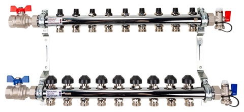 Рехау HKV 10 контуров коллектор для радиаторного отопления (12181013001)