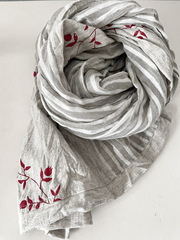 Шарф льняной комби. со штампами 