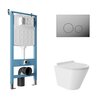 Aqueduto AQDS118T AQD комплект: TECNICA Novo Система инсталляции для подвесного унитаза, CIRCULO Панель смыва, хром, CONE Tornado S Унитаз подвесной 480*360 безободковый, Tornado, сиденье с микролифтом, белый глянцевый