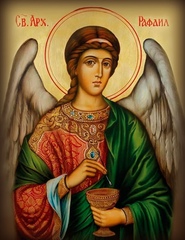 Икона на дереве " Архангел Рафаил № 1 "