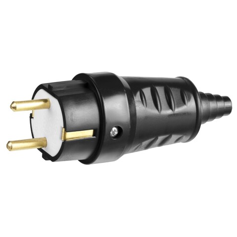 СИБИН черная, 220 В, IP44, прямая вилка (55115-B)